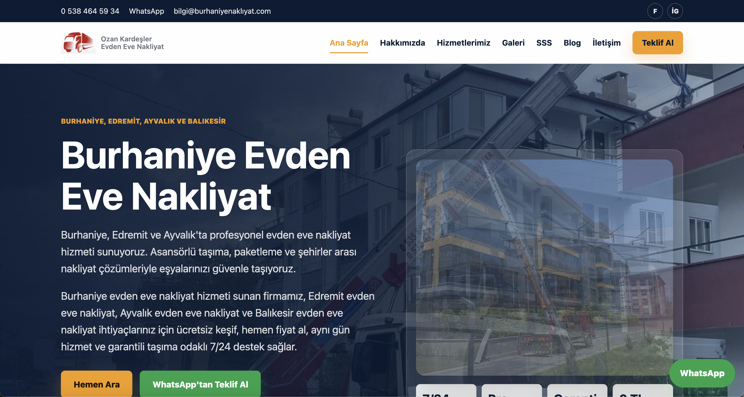 Nakliye Web Sitesi ön izleme