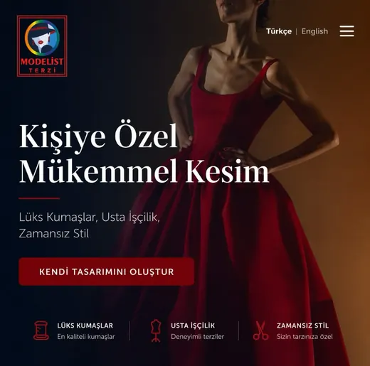 Modelist Terzi Web Sitesi ön izleme